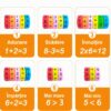 Set de 2 magneți educativi pentru matematică, șase exemple pe cilindrul de discuri: adunare, scădere, înmulțire, împărțire, mai mare și mai mic.