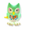 animalute-fidget-care-merg-bufnita-verde Animăluțe Fidget care merg, Bufniță mecanică verde mentă cu pene colorate pe piept și cheiță galbenă