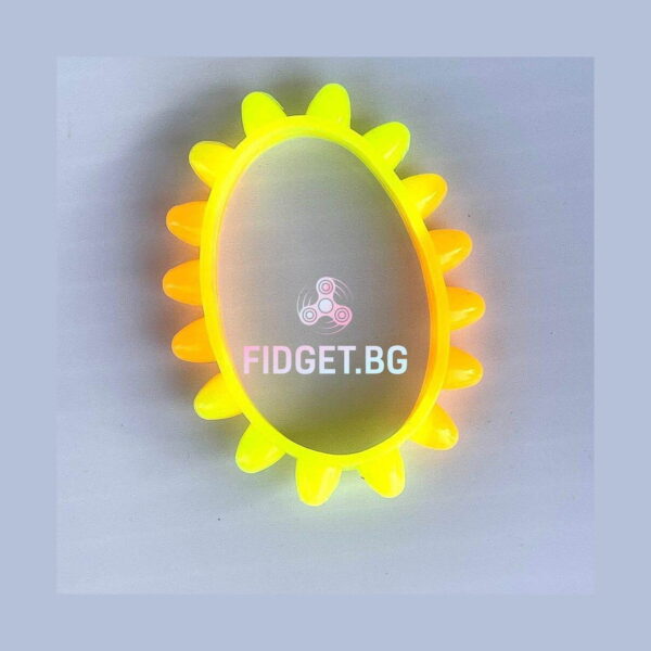bratari-luminoase-fidget-fucsia-si-portocalii-2 Brățări luminoase Fidget, brățară fidget ovală cu țepi, galbenă