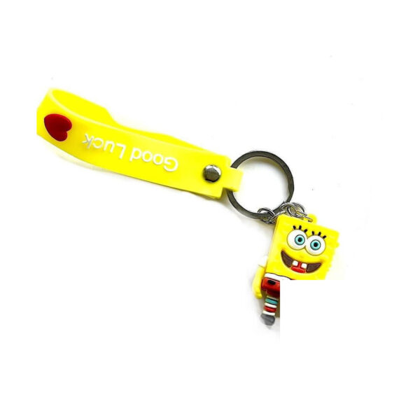breloc-spongebob-patrick-3 Brelocuri SpongeBob, cu figurina SpongeBob și baretă galbenă cu textul Good Luck