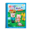 carte-de-colorat-peppa-pig Carte magică de colorat cu apă, cu apă, copertă albastră cu o familie de purceluși desenați la fermă, cu spirală neagră