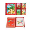carte-magica-de-colorat-cu-apa-dinozauri-utilizare Carte magică de colorat cu apă, roșie cu dinozauri, patru pagini tematice cu dinozauri și, dedesubt