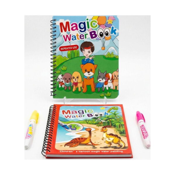 carti-de-colorat-dino-si-catelusii-paw-patrol-continut Cărți de colorat Dino și cățelușii Paw Patrol, două cărți spiralate Magic Water Book
