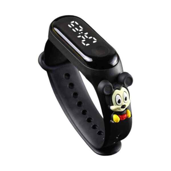 ceas-inteligent-pentru-copii-mickey-mouse Ceas inteligent pentru copii Mickey Mouse, digital cu brățară neagră din silicon