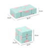 Cub Infinity, schemă cu dimensiunile unui cub Infinity mentă cu roz: 8 cm desfășurat, 4 cm și 2 cm