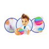 experimente-stem-3-in-1-instructiuni-2 Experimente STEM, ilustrație cu un copil în halat, o matriță sferică și bile săltărețe multicolore stratificate