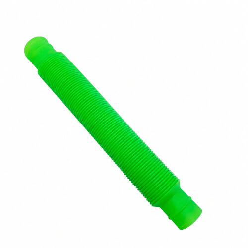 fidget-pop-tubes-xl-verde Fidget Pop Tubes XL, un singur tub Pop Tubes verde, fotografiat pe fundal alb