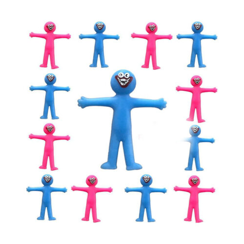 Figurine din cauciuc Huggy Wuggy, multe figurine din cauciuc, albastre și roz