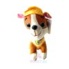 Jucării de pluș Paw Patrol, jucărie de pluș cățeluș maro cu alb, cu șapcă galbenă și vestă galbenă (Rubble din Paw Patrol)
