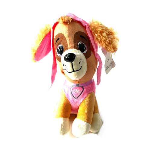 Jucărie de pluș Paw Patrol Skye, Skye din Paw Patrol: cățeluș auriu-bej cu cască și pelerină roz și medalion