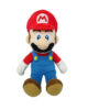 jucarie-de-plus-super-mario-albastra-si-rosie-3 Jucărie de pluș Super Mario, Mario așezată, vedere frontală, cu tălpile maro în față, fundal alb