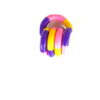 jucarie-fidget-tangle-galbena-si-mov-5 Jucărie Fidget Tangle, Tangle pliată, cu segmente mov, roz, galbene și portocalii, pe fundal alb