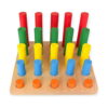 jucarii-montessori-din-lemn-9-in-1-jocuri-pentru-copii-isteti-detaliu-4 Jucării Montessori din lemn 9 în 1, bază pătrată din lemn cu cinci rânduri a câte cinci cilindri, în portocaliu, albastru