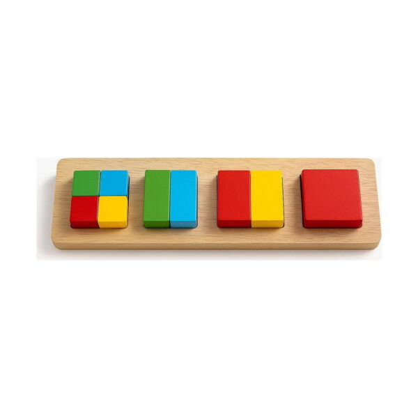 jucarii-montessori-din-lemn-9-in-1-jocuri-pentru-copii-isteti-detaliu Jucării Montessori din lemn 9 în 1, placă îngustă din lemn cu patru pătrate: unul din patru sferturi colorate