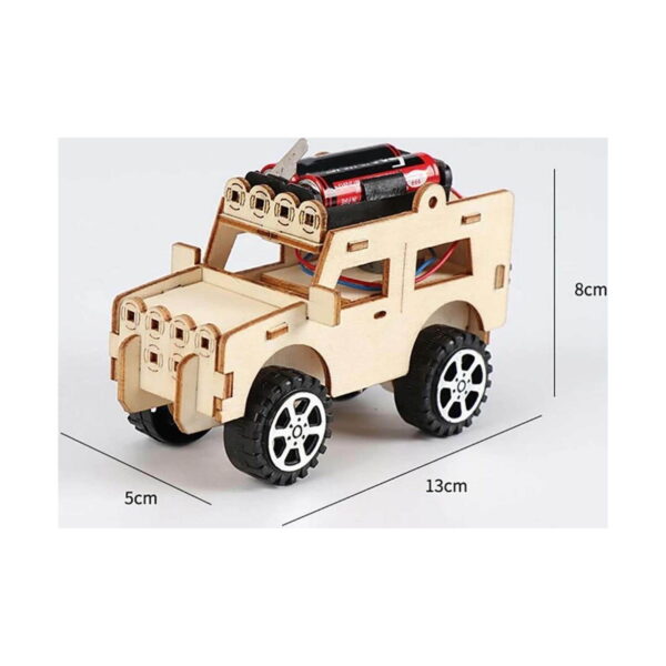 kit-stem-jeep-din-lemn-dimensiuni Kit STEM Jeep din lemn, grafic de dimensiuni: jeepul asamblat cu cote de 13 cm lungime, 5 cm lățime și 8 cm înălțime