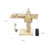 kit-stem-macara-din-lemn-dimensiuni Kit STEM Macara din lemn, grafic de dimensiuni: macaraua de 26 cm înălțime și 21 cm lățime, plus telecomanda de 7,5 cm
