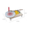 Kit STEM Robot de desen din lemn, grafic de dimensiuni: modelul asamblat cu discul desenat, cote de 22 cm, 12 cm și 9 cm