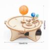 Kit STEM Sistemul Solar din lemn, grafic de dimensiuni cu modelul cotat 11 cm înălțime și 13 cm lățime
