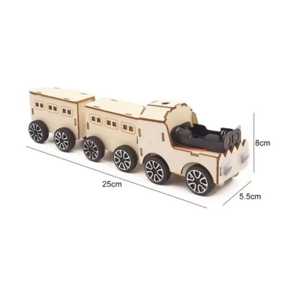 kit-stem-tren-din-lemn-dimensiuni Kit STEM Tren din lemn, grafic de dimensiuni cu trenul cotat 25 cm lungime, 5,5 cm lățime și 8 cm înălțime