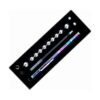 pix-magnetic-fidget-auriu-si-roz-ambalaj Pix magnetic fidget, cutia neagră deschisă, cu bile metalice de dimensiuni diferite și segmentele pixului aranjate în insert