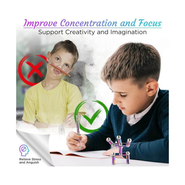 pix-magnetic-fidget-auriu-si-roz-utilizare-3 Pix magnetic fidget, grafic Improve Concentration and Focus: un băiat marcat cu X roșu și un băiat care scrie marcat cu bifă