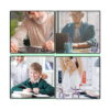 pix-magnetic-fidget-auriu-si-roz-utilizare-7 Pix magnetic fidget, colaj din patru fotografii: bărbat în vârstă care scrie, bărbat la laptop