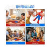 Pop It Spider-Man, grafic Toy for all ages cu patru scene: adulți la masă, mâini de copil