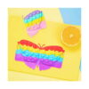 portofel-pentru-copii-fluture-curcubeu-2 Portofel pentru copii Fluture, scenă pe fundal galben și albastru cu portofelul pastel pliat