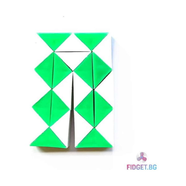 sarpe-rubik-mic-sarpe-rubik-albastru-6 Șarpe Rubik mic, verde cu alb, pliat compact în formă dreptunghiulară