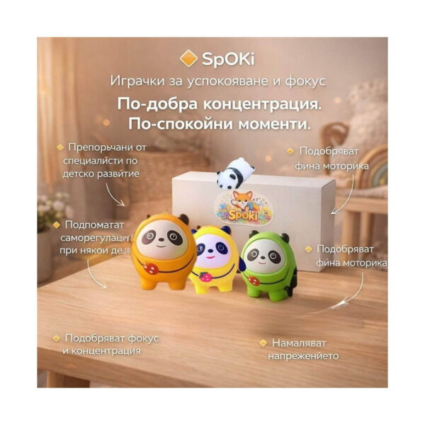 set-5-squishy-panda-info Set 5 squishy panda, grafic SpOki cu cutia, trei panda în costume