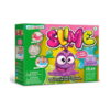 set-creativ-cu-slime-verde-ambalaj-2 Set creativ cu slime, cutia verde SLIME văzută frontal și din lateral, cu personajul mov și imagini mici pe ambalaj