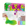 set-creativ-cu-slime-verde-continut Set creativ cu slime, cutia verde SLIME, tavă albă, pliculețe cu pulberi și bile colorate, bețișoare