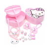 Set creativ Hello Kitty 3 în 1, casetă roz din două părți, cu capac în formă de inimă cu Hello Kitty
