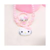 Set creativ Hello Kitty 3 în 1, colier din mărgele roz cu pandantiv mare alb în formă de cap Hello Kitty și brățară