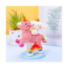 Set creativ Hello Kitty 3 în 1, unicorn roz din microblocuri cu corn auriu, purtând un personaj alb cu coroană