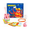 set-creativ-origami-108-modele-cu-pisicuta-squishy-si-accesorii-alb-continut Set creativ Origami 108 modele cu pisicuta squishy și accesorii, cutie albastră Origami cu caracatiță