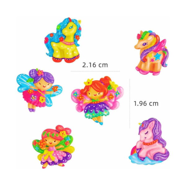 Set creativ Zâne și Unicorni, șase figurine pictate, trei zâne cu aripi și trei unicorni