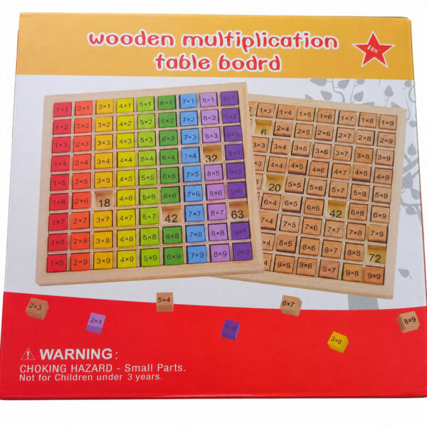 Set de joc Matematică 3 în 1, fața cutiei wooden multiplication table board