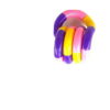 Set de 2 jucării Tangle, jucărie Tangle cu segmente violet, galben și roz, îndoită într-o buclă neregulată