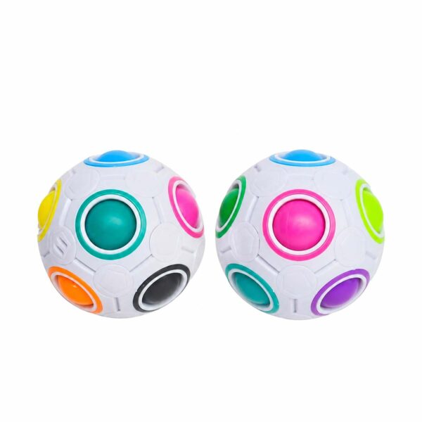 set-de-2-mingi-rubik-continut Set de 2 mingi Rubik, două mingi Rubik albe cu locașuri colorate și grafic explicativ