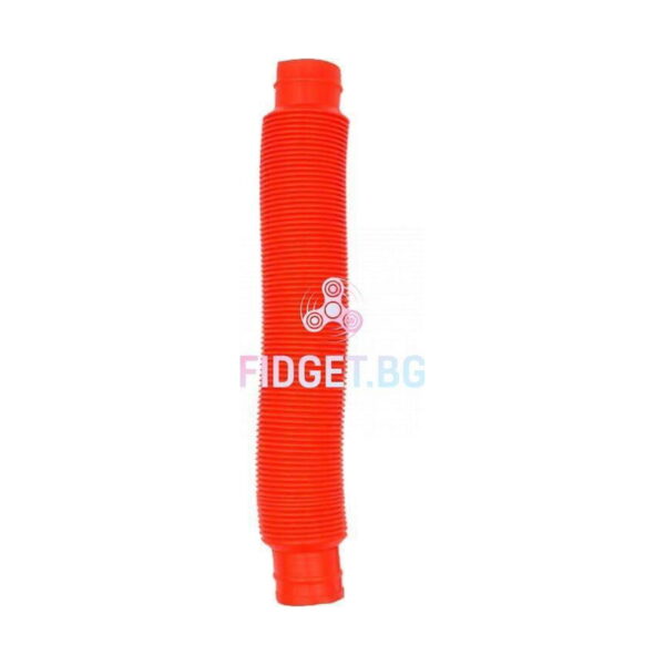 set-de-5-fidget-pop-tubes-mici-continut-2 Set de 5 Fidget Pop Tubes mici, un singur tub roșu, întins, fotografiat vertical pe fundal alb