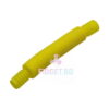 set-de-5-fidget-pop-tubes-mici-detaliu Set de 5 Fidget Pop Tubes mici, un singur tub galben, întins complet, fotografiat în diagonală pe fundal alb
