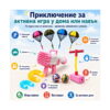 set-de-aventura-play-15-in-1-info Set Sari și Zboară 11 în 1, diagramă cu cotele articolelor: parașută 70x45 cm, avion 32 cm cu rază 10-15 m, tub 20 cm, minge 45 mm