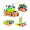 set-de-constructie-3d-mecanisme-utilizare-4 Set de construcție 3D mecanisme, montaj cu patru configurații diferite construite din piese: locomotivă, panou plat