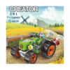 set-de-constructie-stem-masini-agricole-3-in-1 Set de construcție STEM mașini agricole 3 în 1, ilustrația de ambalaj: tractor verde cu figurină de fermier pe un câmp