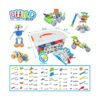 set-de-constructie-stem-mijloace-de-transport-10-in-1-continut Set de construcție STEM Mijloace de transport 10 în 1, grafic BUILD&PLAY cu cutia transparentă cu mâner portocaliu