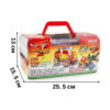 set-de-constructie-stem-technik-5-in-1-dimensiuni Set de construcție STEM Technik 5 în 1, cu mâner roșu, marcată cu cotele 13 cm, 15,5 cm și 25,5 cm