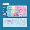 Set DIY de bijuterii cu unicorn, grafic pe fundal albastru cu text 480: organizatorul de mărgele, colier