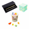 Set Fidget cu 3 jucării, cutie neagră cu pixul magnetic, cub infinity mentă-crem și găletușa transparentă cu animăluțe
