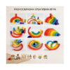set-jucarii-educative-montessori-curcubeu-utilizare-3 Set jucării educative Montessori curcubeu, grafic, nouă configurații într-un caroiaj 3×3 și o bandă jos
